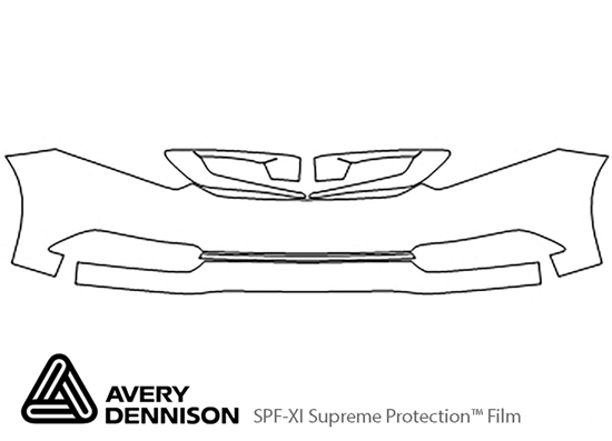 Honda Civic 2012-2015 Avery Dennison Clear Bra Bumper Paint Protection Kit Diagram