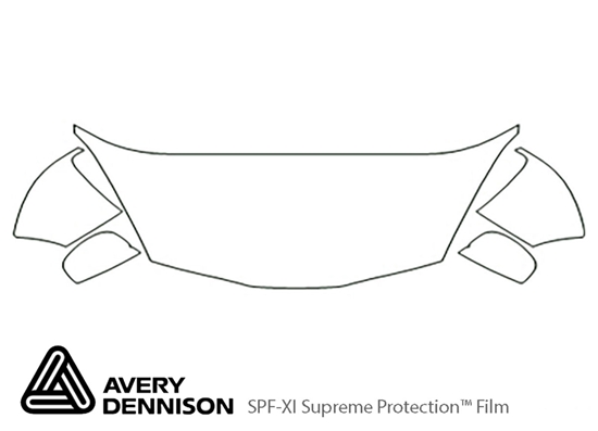 Honda Fit 2009-2013 Avery Dennison Clear Bra Hood Paint Protection Kit Diagram