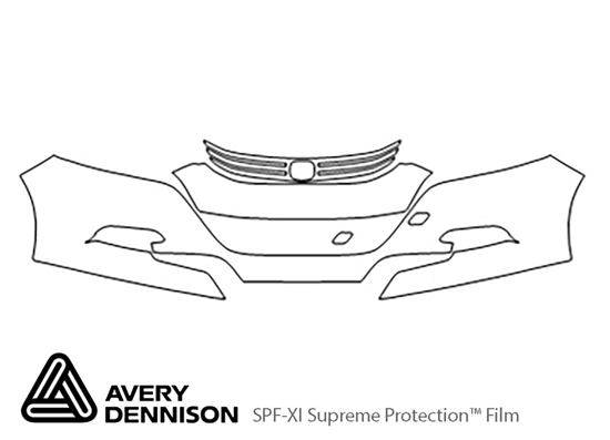 Honda Insight 2010-2014 Avery Dennison Clear Bra Bumper Paint Protection Kit Diagram