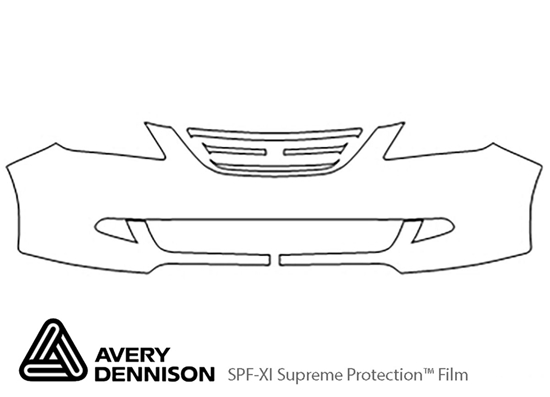 Honda Odyssey 2005-2007 Avery Dennison Clear Bra Bumper Paint Protection Kit Diagram