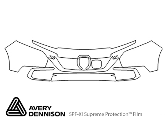 Honda Passport 2019-2021 Avery Dennison Clear Bra Bumper Paint Protection Kit Diagram