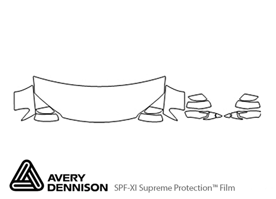 Honda Pilot 2016-2024 Avery Dennison Clear Bra Hood Precut PPF Diagram