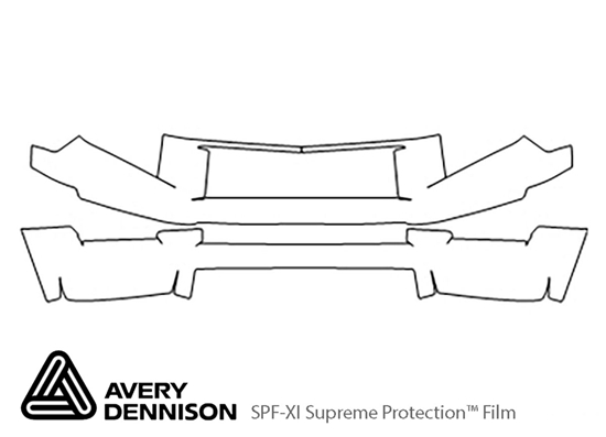 Honda Ridgeline 2006-2008 Avery Dennison Clear Bra Bumper Paint Protection Kit Diagram