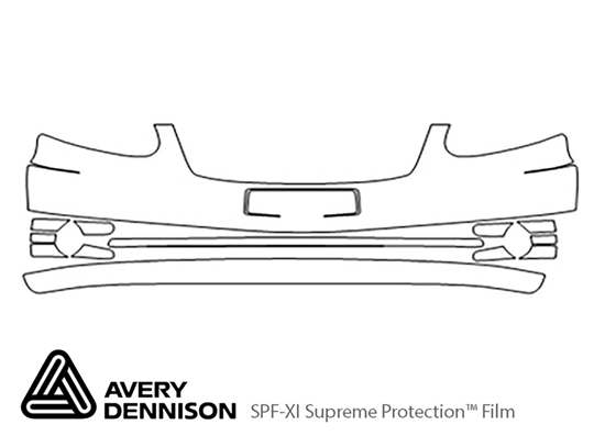 Hyundai Accent 2003-2005 Avery Dennison Clear Bra Bumper Paint Protection Kit Diagram