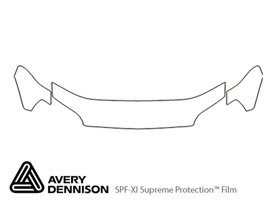 Hyundai Accent 2003-2005 Avery Dennison Clear Bra Hood Paint Protection Kit Diagram