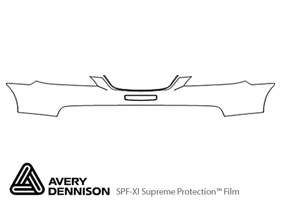 Hyundai Azera 2006-2010 Avery Dennison Clear Bra Bumper Paint Protection Kit Diagram