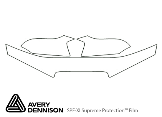 Hyundai Elantra 2001-2003 Avery Dennison Clear Bra Hood Paint Protection Kit Diagram