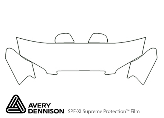 Hyundai Elantra 2004-2006 Avery Dennison Clear Bra Hood Paint Protection Kit Diagram