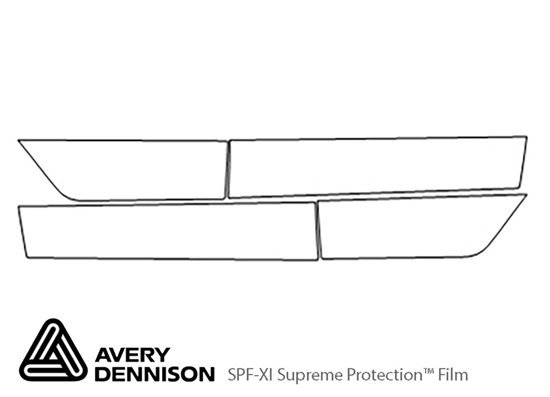 Hyundai Elantra 2007-2010 Avery Dennison Clear Bra Door Cup Paint Protection Kit Diagram