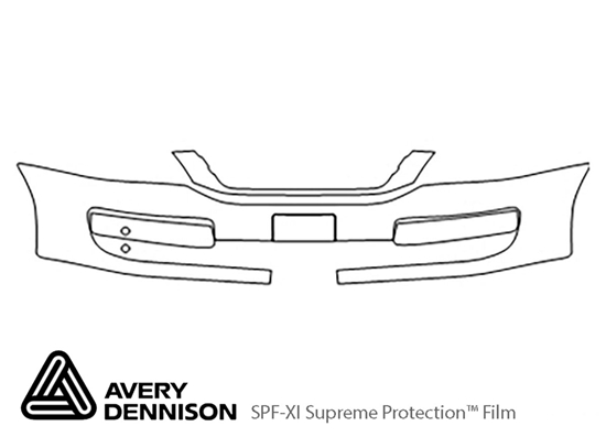 Hyundai Entourage 2007-2008 Avery Dennison Clear Bra Bumper Paint Protection Kit Diagram