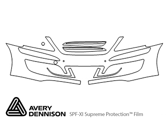 Hyundai Equus 2011-2013 Avery Dennison Clear Bra Bumper Paint Protection Kit Diagram