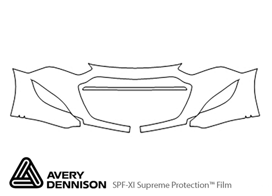 Hyundai Genesis 2012-2014 Avery Dennison Clear Bra Bumper Paint Protection Kit Diagram