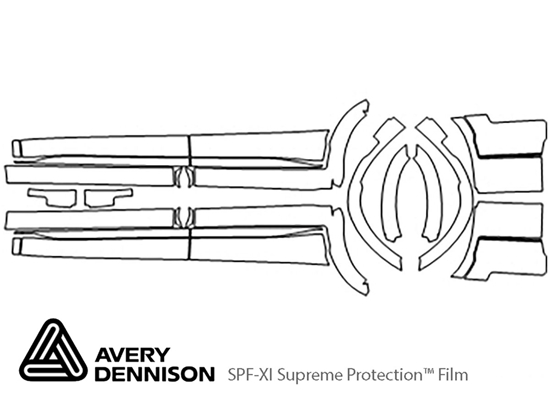 Hyundai Palisade 2020-2024 Avery Dennison Clear Bra Door Cup Paint Protection Kit Diagram