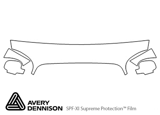 Hyundai Santa Fe 2001-2006 Avery Dennison Clear Bra Hood Paint Protection Kit Diagram