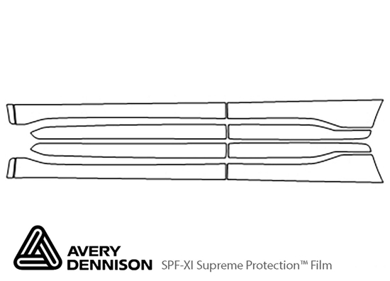 Hyundai Santa Fe 2019-2020 Avery Dennison Clear Bra Door Cup Paint Protection Kit Diagram