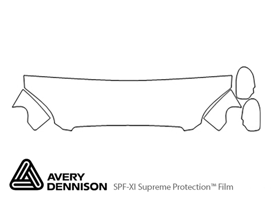 Hyundai Sonata 2000-2001 Avery Dennison Clear Bra Hood Paint Protection Kit Diagram