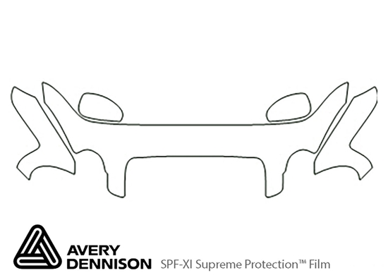 Hyundai Sonata 2002-2005 Avery Dennison Clear Bra Hood Paint Protection Kit Diagram