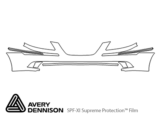 Hyundai Sonata 2009-2010 Avery Dennison Clear Bra Bumper Paint Protection Kit Diagram