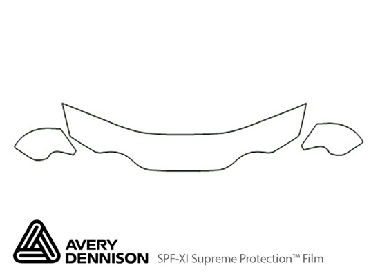 Hyundai Tiburon 2000-2001 Avery Dennison Clear Bra Hood Paint Protection Kit Diagram