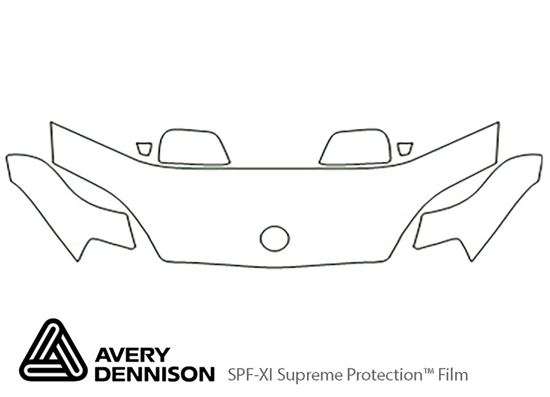 Hyundai Tiburon 2005-2006 Avery Dennison Clear Bra Hood Paint Protection Kit Diagram