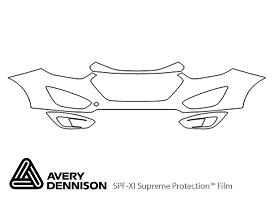 Hyundai Tucson 2005-2009 Avery Dennison Clear Bra Bumper Paint Protection Kit Diagram