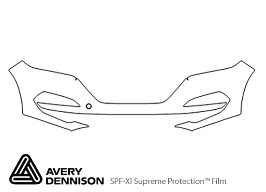 Hyundai Tucson 2016-2018 Avery Dennison Clear Bra Bumper Paint Protection Kit Diagram