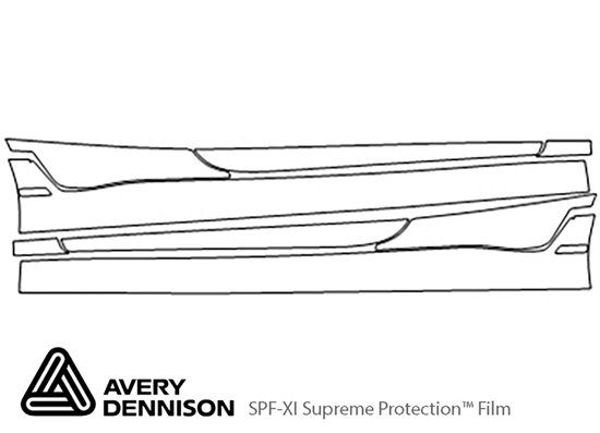 Hyundai Veloster 2019-2022 Avery Dennison Clear Bra Door Splash Paint Protection Kit Diagram