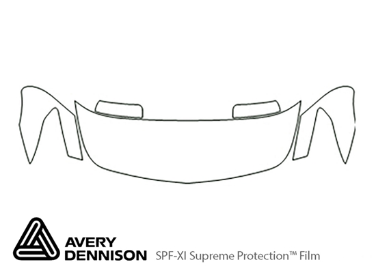 Infiniti G35 2007-2008 Avery Dennison Clear Bra Hood Paint Protection Kit Diagram