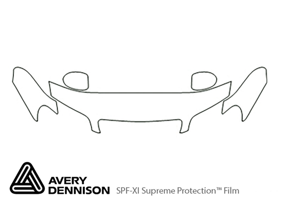 Infiniti I35 2002-2004 Avery Dennison Clear Bra Hood Paint Protection Kit Diagram