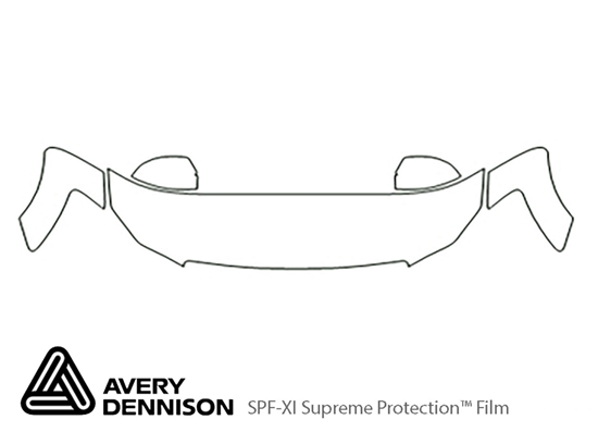 Infiniti M35 2006-2010 Avery Dennison Clear Bra Hood Paint Protection Kit Diagram