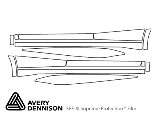 Infiniti QX30 2017-2019 Avery Dennison Clear Bra Door Splash Paint Protection Kit Diagram