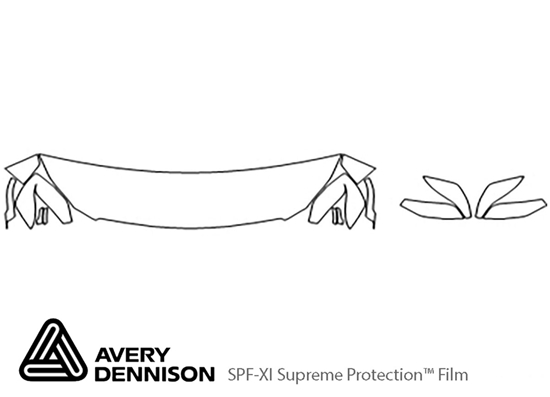 Infiniti QX50 2016-2017 Avery Dennison Clear Bra Hood Paint Protection Kit Diagram