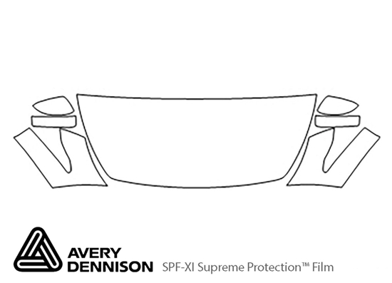 Infiniti QX70 2014-2017 Avery Dennison Clear Bra Hood Paint Protection Kit Diagram