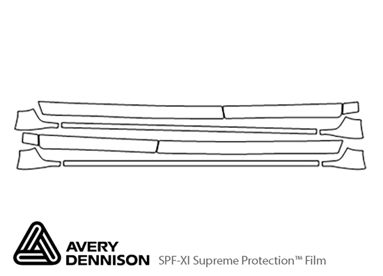 Infiniti QX80 2018-2024 Avery Dennison Clear Bra Door Cup Paint Protection Kit Diagram