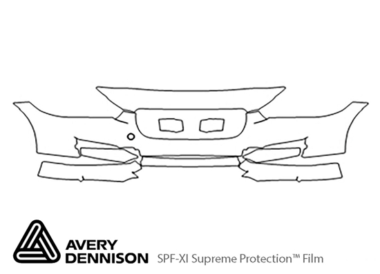 Jaguar XE 2017-2019 Avery Dennison Clear Bra Bumper Paint Protection Kit Diagram