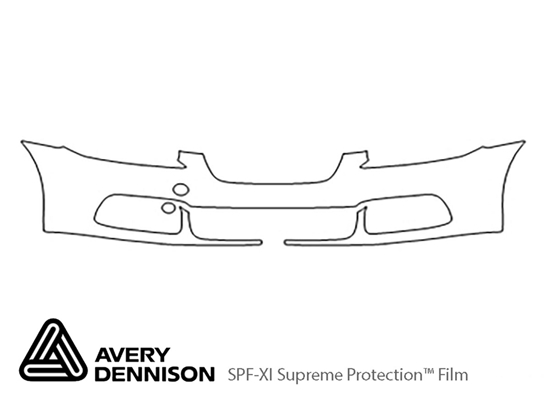 Jaguar XF XFR 2010-2011 Avery Dennison Clear Bra Bumper Paint Protection Kit Diagram