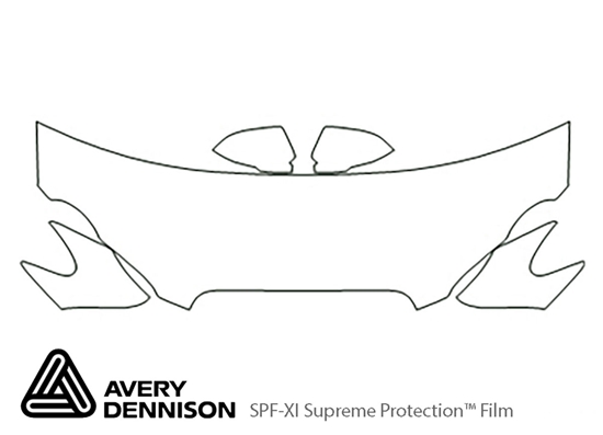 Jaguar XF XFR 2010-2011 Avery Dennison Clear Bra Hood Paint Protection Kit Diagram