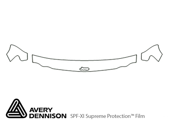 Jeep Cherokee 1997-2001 Avery Dennison Clear Bra Hood Paint Protection Kit Diagram