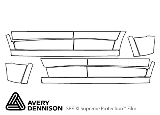 Jeep Cherokee 2019-2023 Avery Dennison Clear Bra Door Cup Paint Protection Kit Diagram