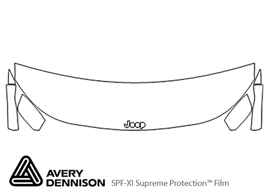 Jeep Compass 2017-2024 Avery Dennison Clear Bra Hood Paint Protection Kit Diagram