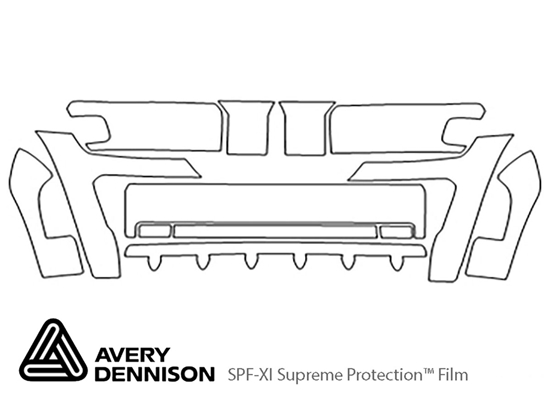 Jeep Liberty 2005-2007 Avery Dennison Clear Bra Bumper Paint Protection Kit Diagram