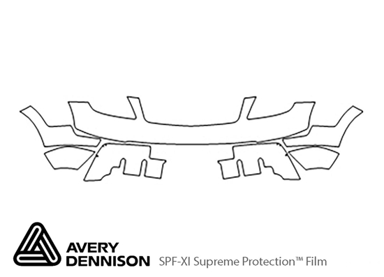 Kia Borrego 2009-2009 Avery Dennison Clear Bra Bumper Paint Protection Kit Diagram