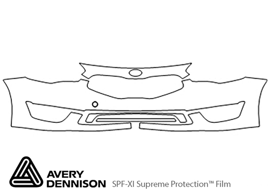 Kia Cadenza 2014-2016 Avery Dennison Clear Bra Bumper Paint Protection Kit Diagram