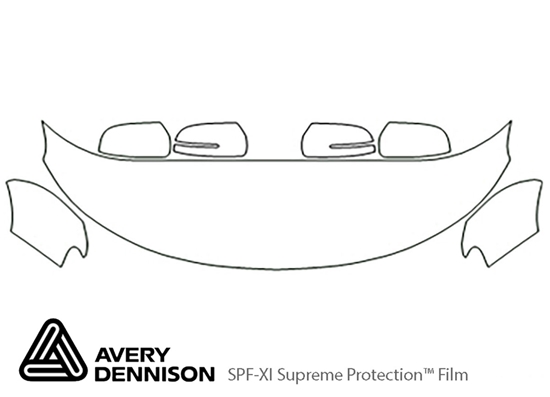 Kia Forte 2010-2013 Avery Dennison Clear Bra Hood Paint Protection Kit Diagram