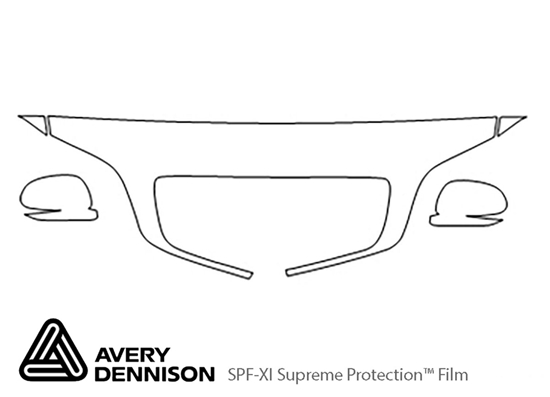 Kia Sedona 2002-2005 Avery Dennison Clear Bra Hood Paint Protection Kit Diagram