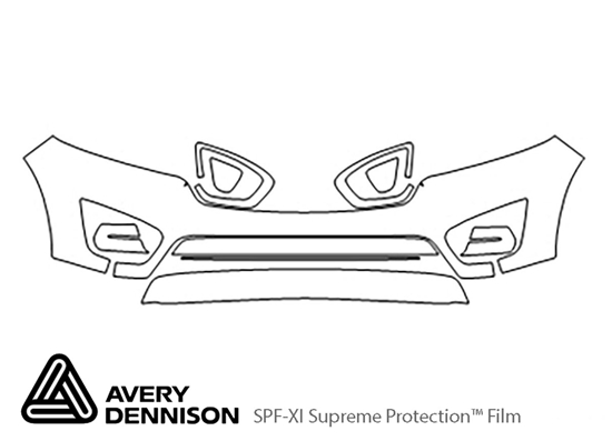 Kia Sorento 2016-2018 Avery Dennison Clear Bra Bumper Paint Protection Kit Diagram