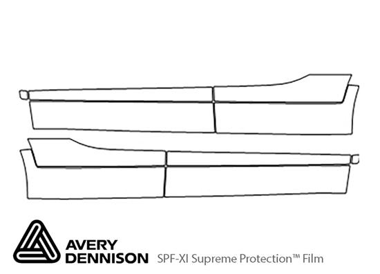 Kia Sorento 2018-2019 Avery Dennison Clear Bra Door Cup Paint Protection Kit Diagram