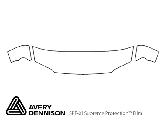 Kia Spectra 2002-2004 Avery Dennison Clear Bra Hood Paint Protection Kit Diagram