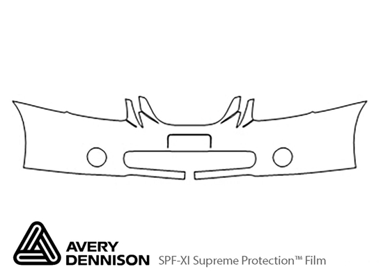 Kia Spectra 2005-2006 Avery Dennison Clear Bra Bumper Paint Protection Kit Diagram