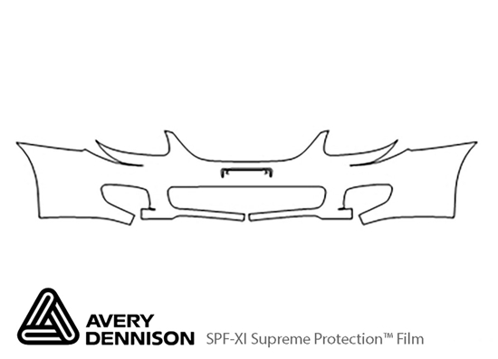 Kia Spectra 2007-2009 Avery Dennison Clear Bra Bumper Paint Protection Kit Diagram